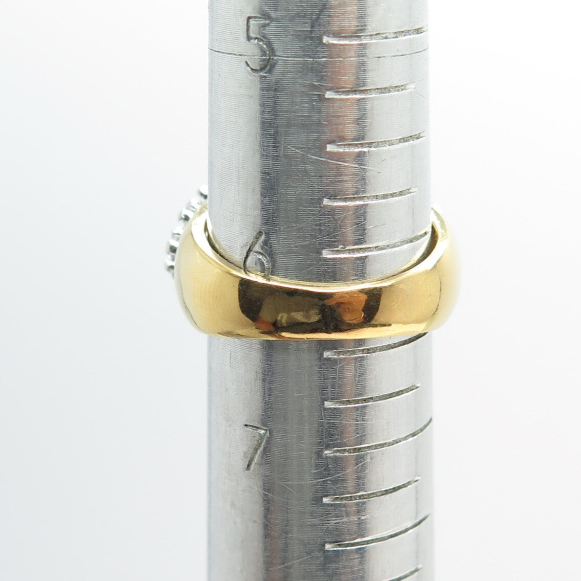 925 Sterling Silver Gold Plated Round-Cut C Z Ring Size 6.5