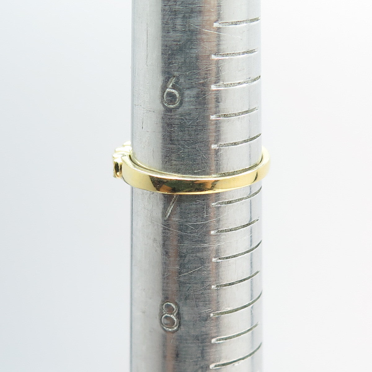 925 Sterling Silver Gold Plated Round-Cut Shaped C Z Ring Size 7