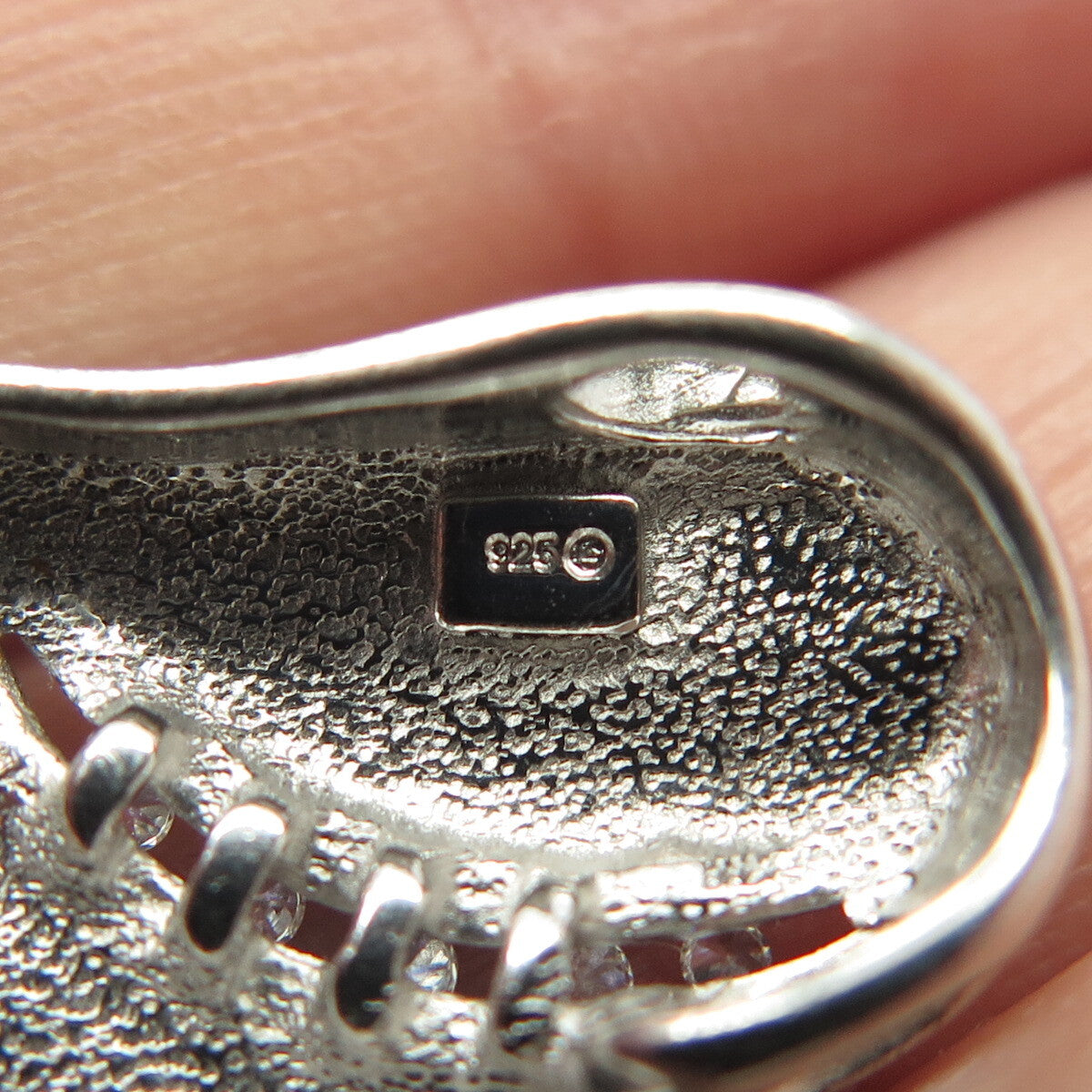 925 Sterling Silver C Z Heart Love Amulet Pendant