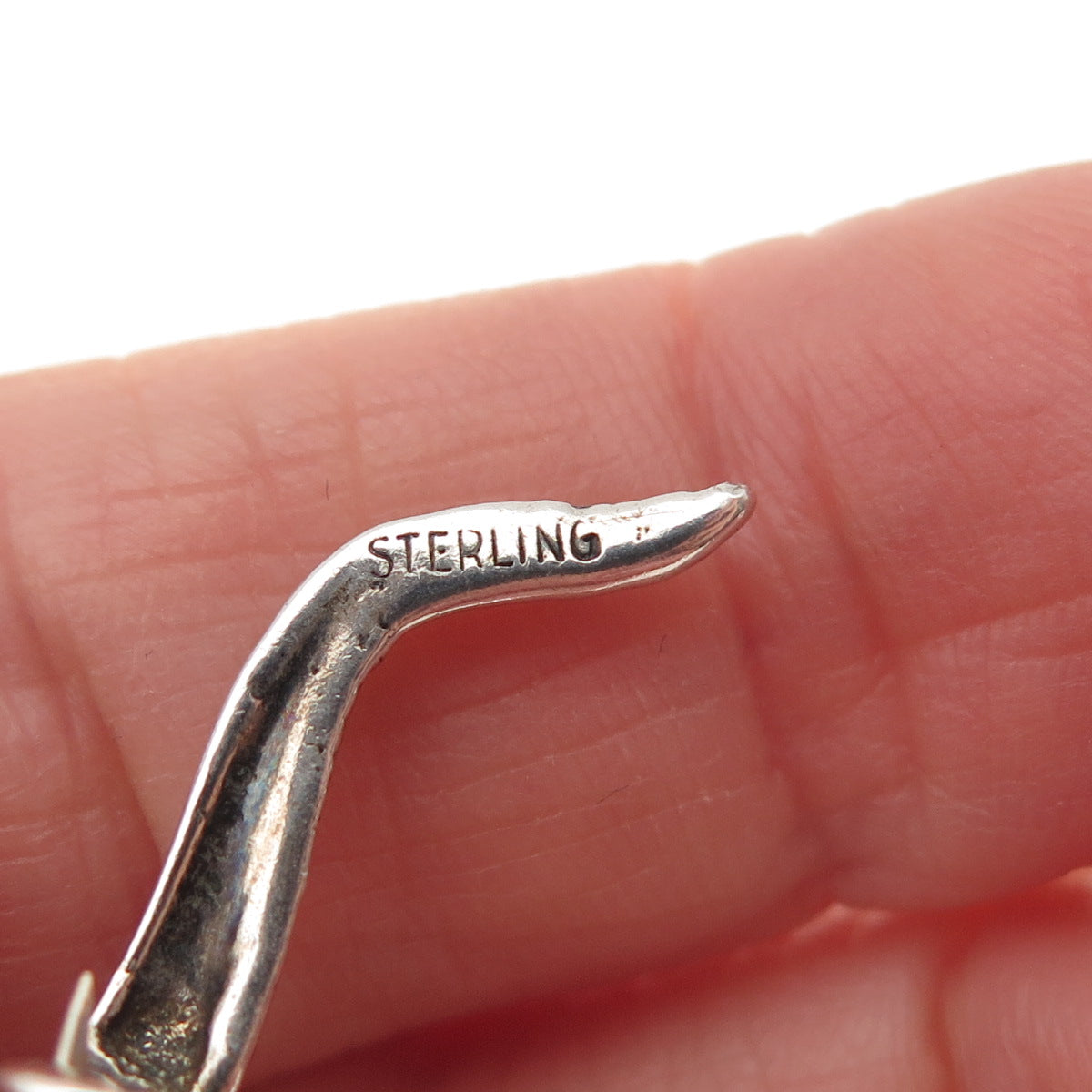 925 Sterling Silver Vintage Lizard Oxidized Pin Brooch