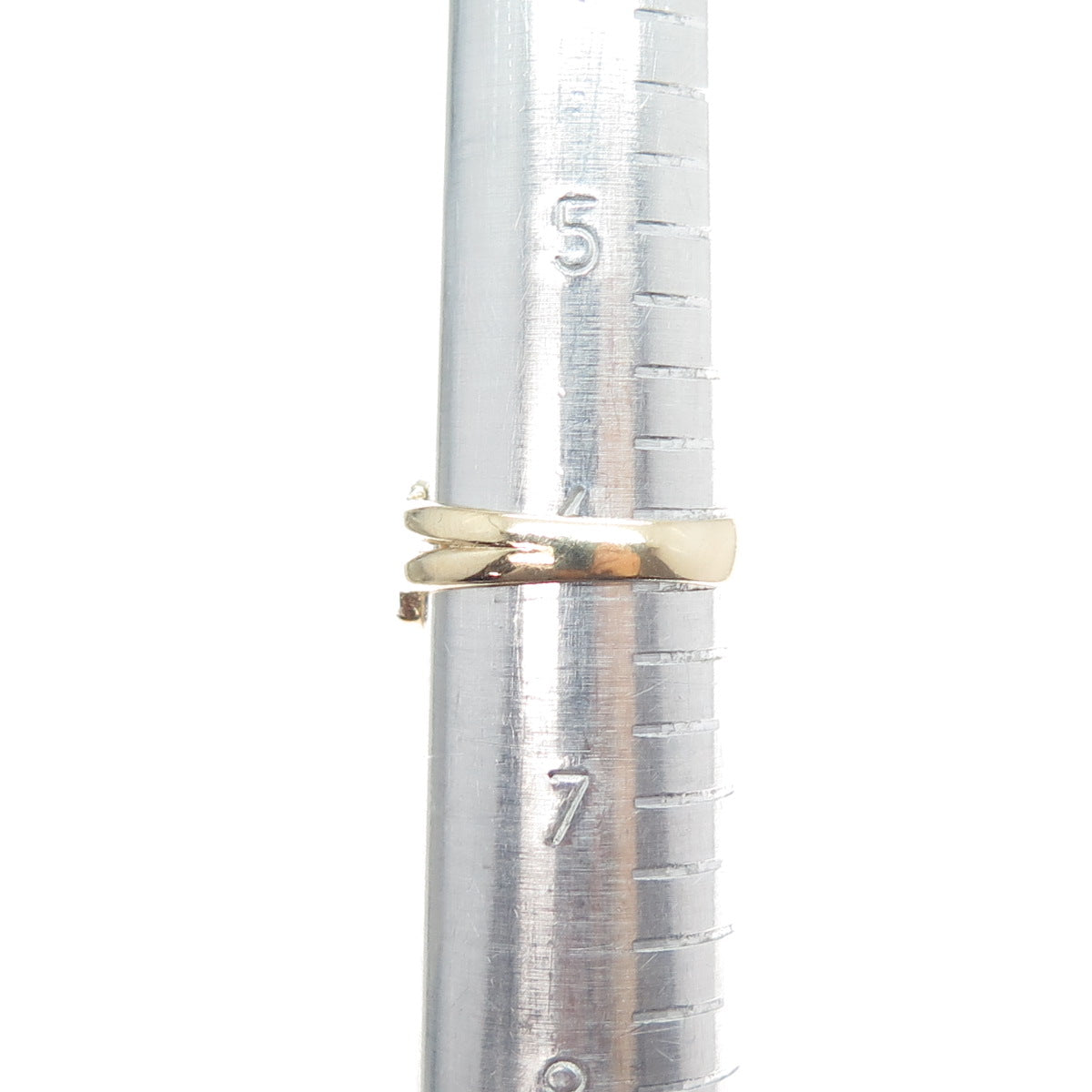 925 Sterling Silver 2-Tone Round-Cut C Z Buckle Ring Size 6.25