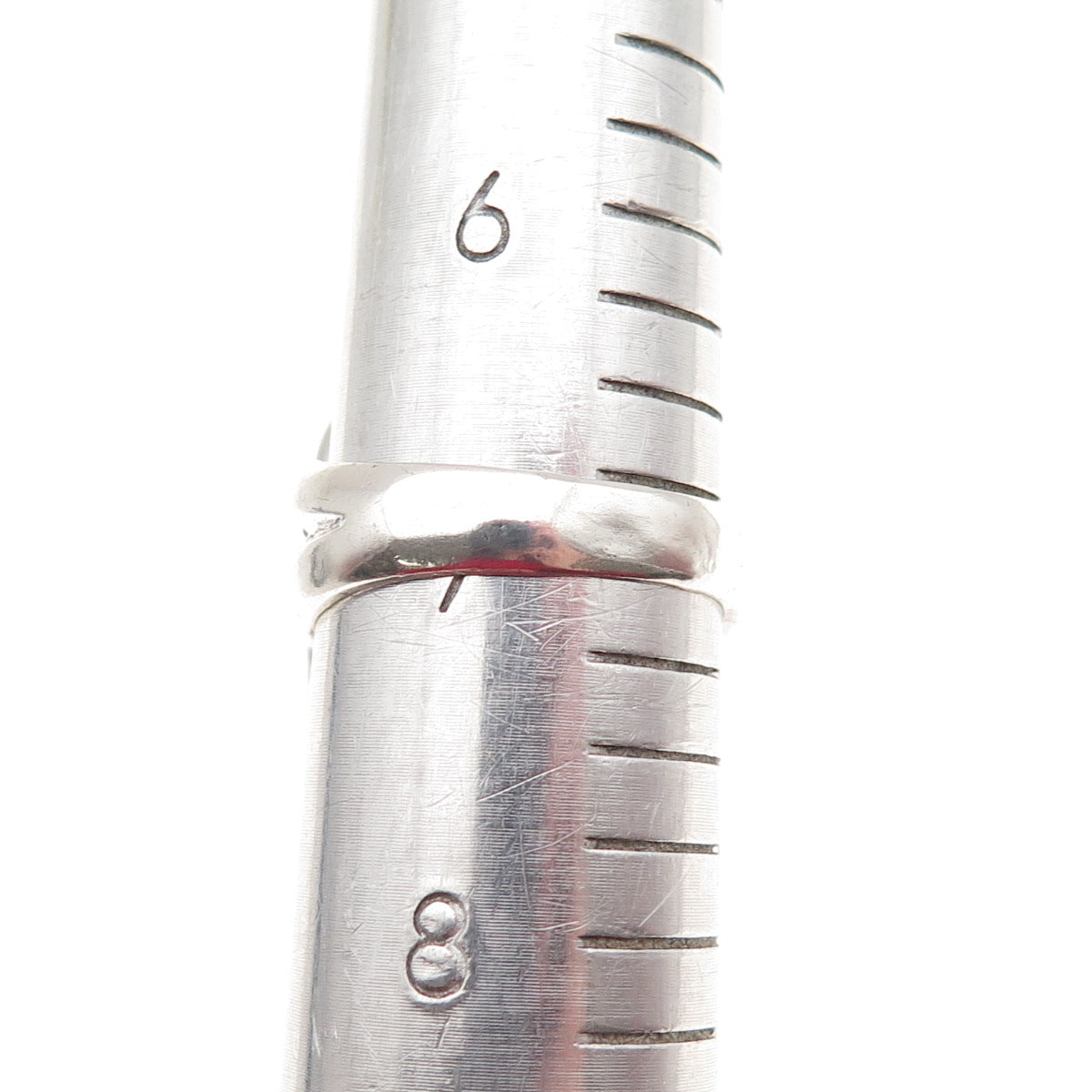 925 Sterling Silver Vintage Modernist Ribbed Dome Oxidized Ring Size 7