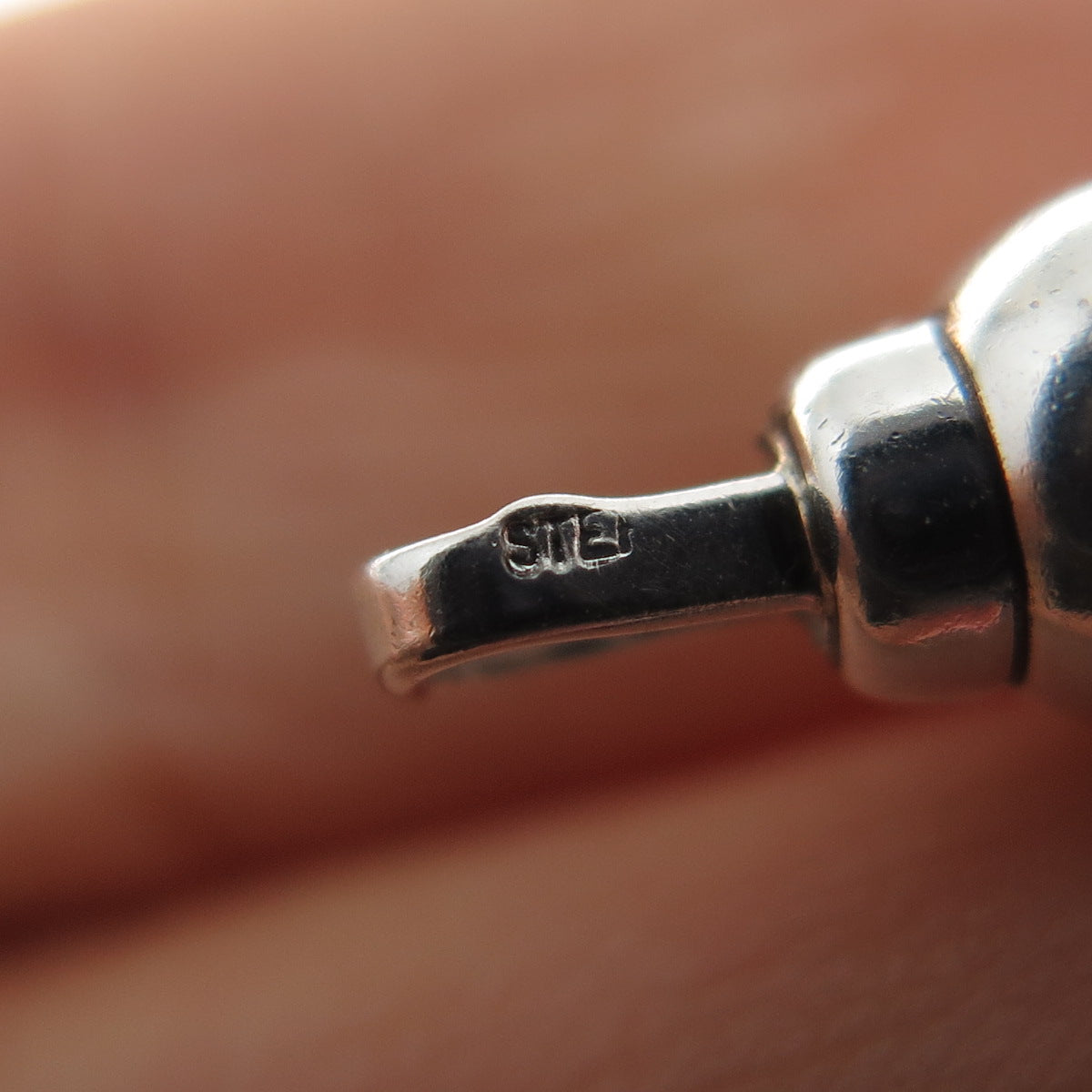 925 Sterling Silver Vintage Baby Beaded Rattle Minimalist 3D Charm Pendant