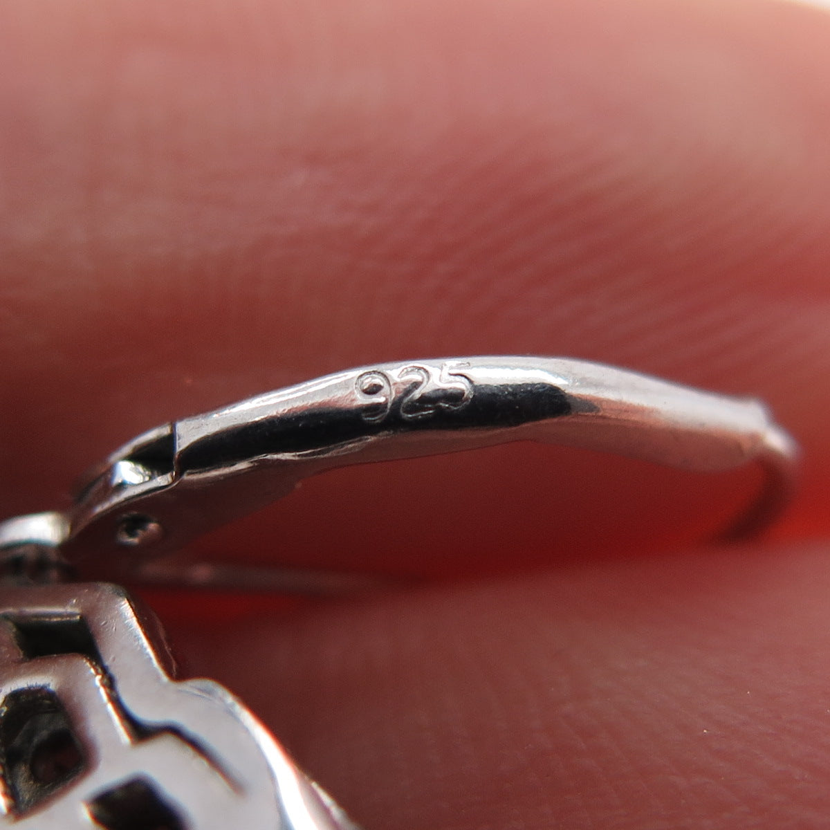 CHUCK CLEMENCY 925 Sterling Silver Real Amethyst & White Topaz Dangle Earrings