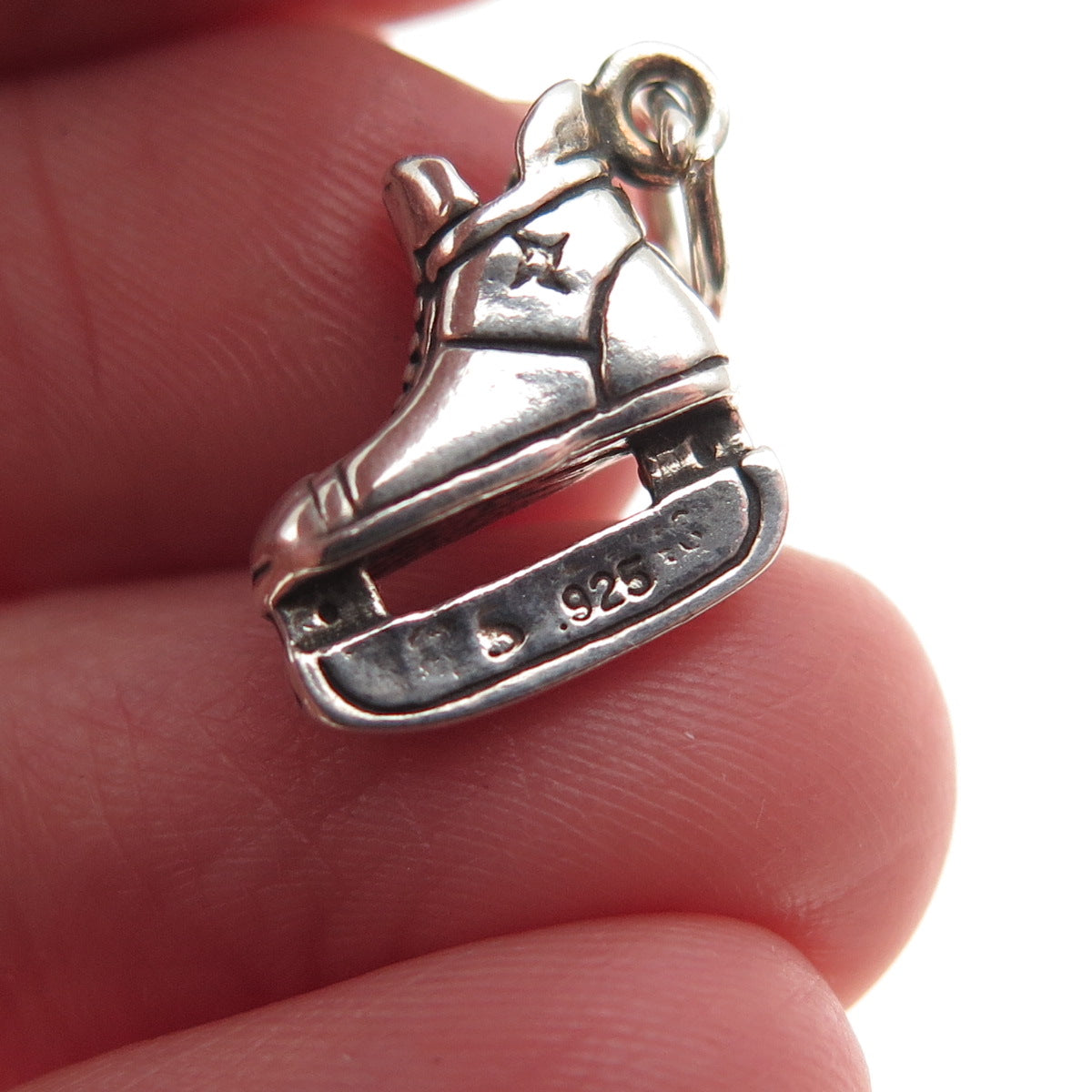 Sunwest 925 Sterling Silver Vintage 1985 Ice Skate Oxidized Mini Charm Pendant