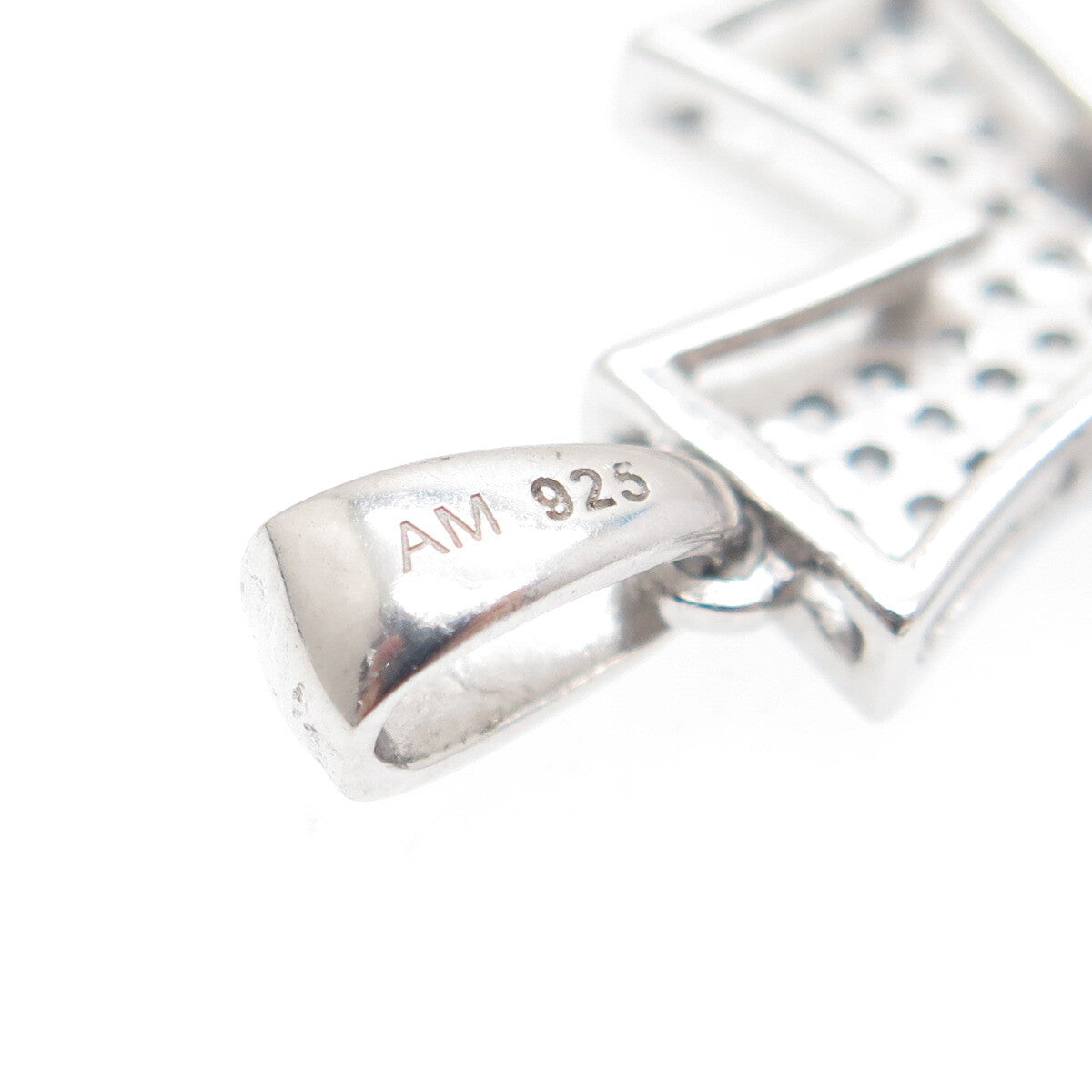 925 Sterling Silver Round-Cut C Z Cross Sparkle Pendant