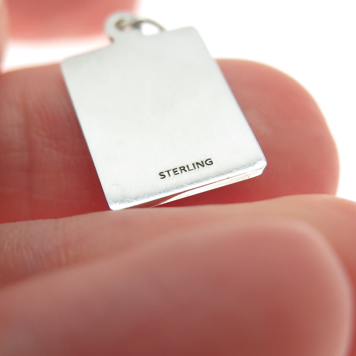 925 Sterling Silver Red Enamel I Think About Romance Minimalist Charm Pendant