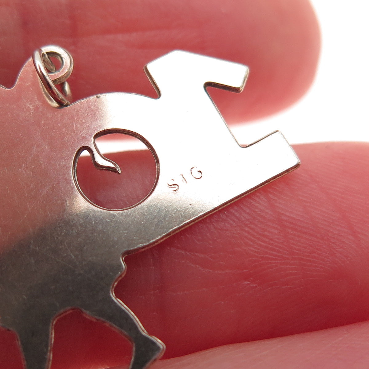 925 Sterling Silver Vintage Ten Lords A-Leaping Christmas Mini Charm Pendant