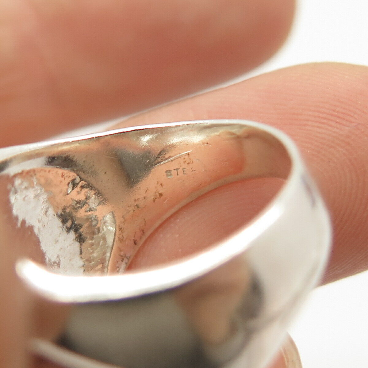 925 Sterling Silver Vintage Puffy Ribbed Ring Size 7