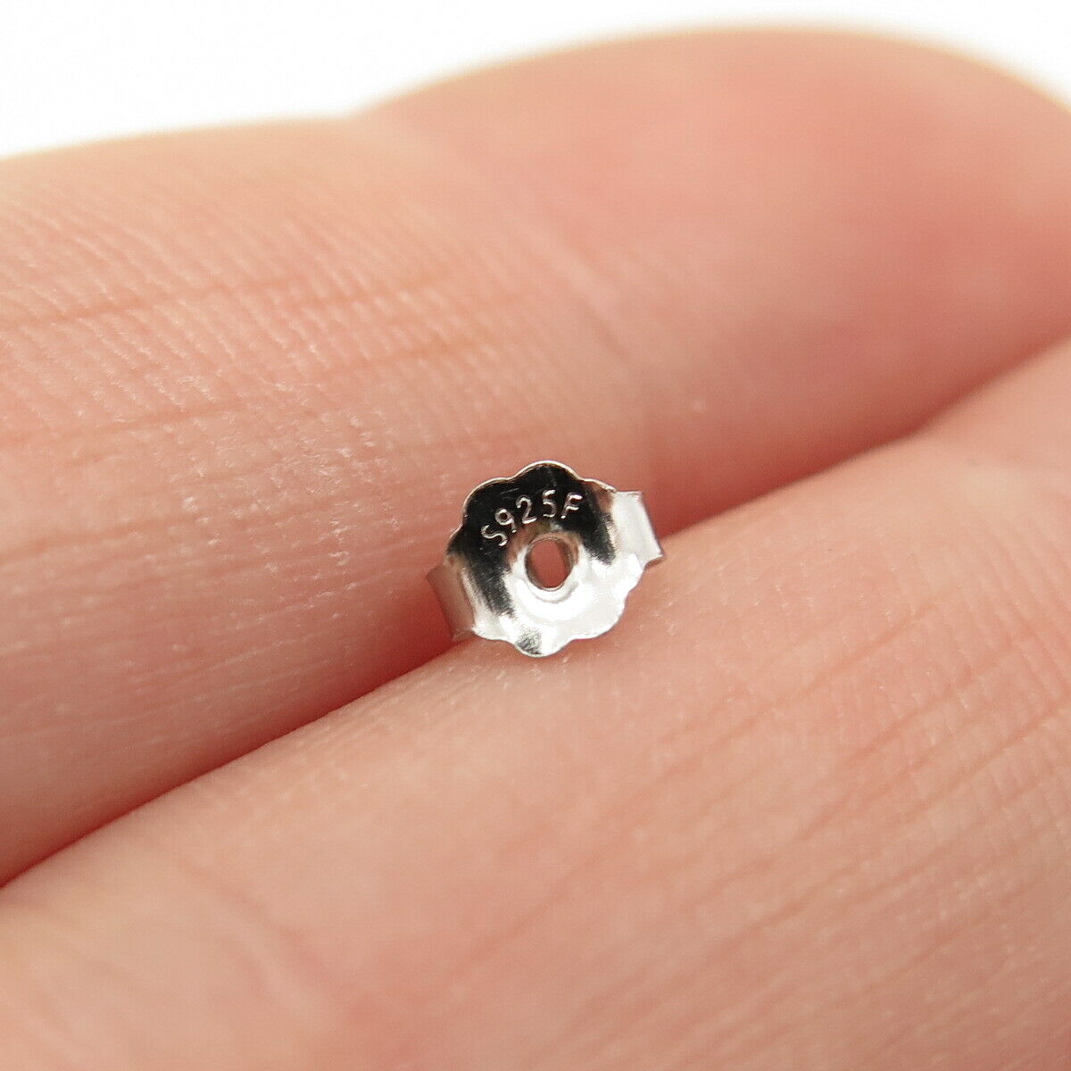 925 Sterling Silver White & Black C Z Stud Earrings