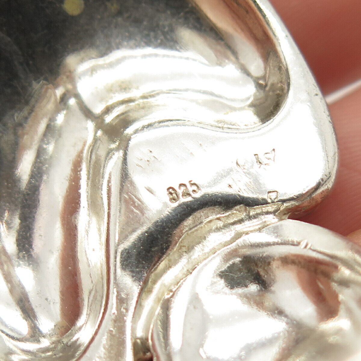 925 Sterling Silver Vintage Abstract Modernist Cuff Bracelet 6 1/4"