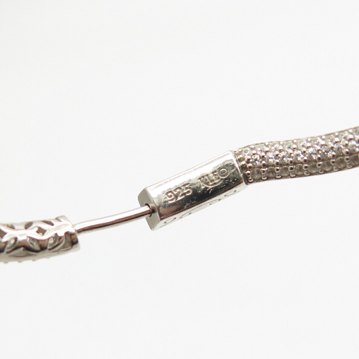 925 Sterling Silver Kleo Curved Textured Hoop Earrings