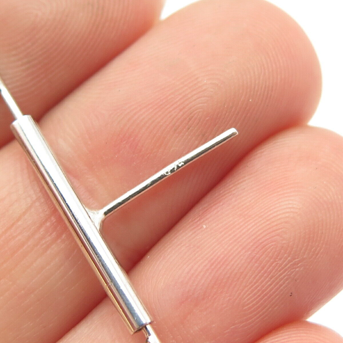 925 Sterling Silver 2-Tone Vintage Double Arc Earrings