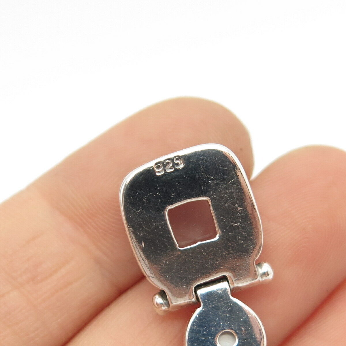 925 Sterling Silver Real Rose Quartz & Pearl Pendant