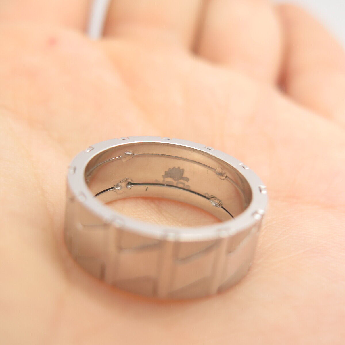 925 Sterling Silver Neos Striped Band Ring Size 7.5