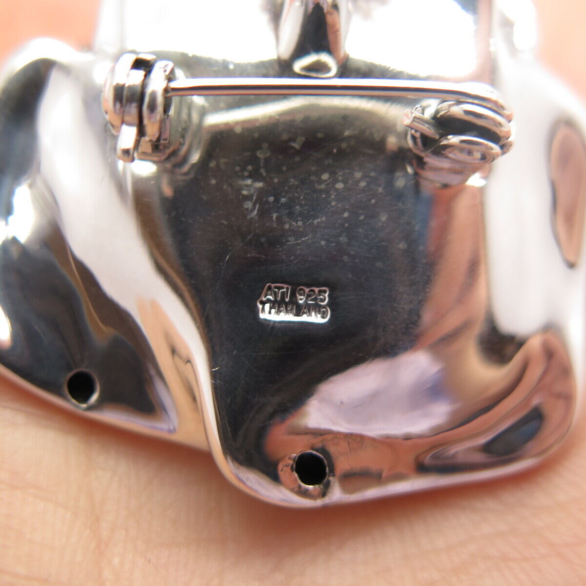 925 Sterling Silver Rose Floral Pin Brooch / Pendant