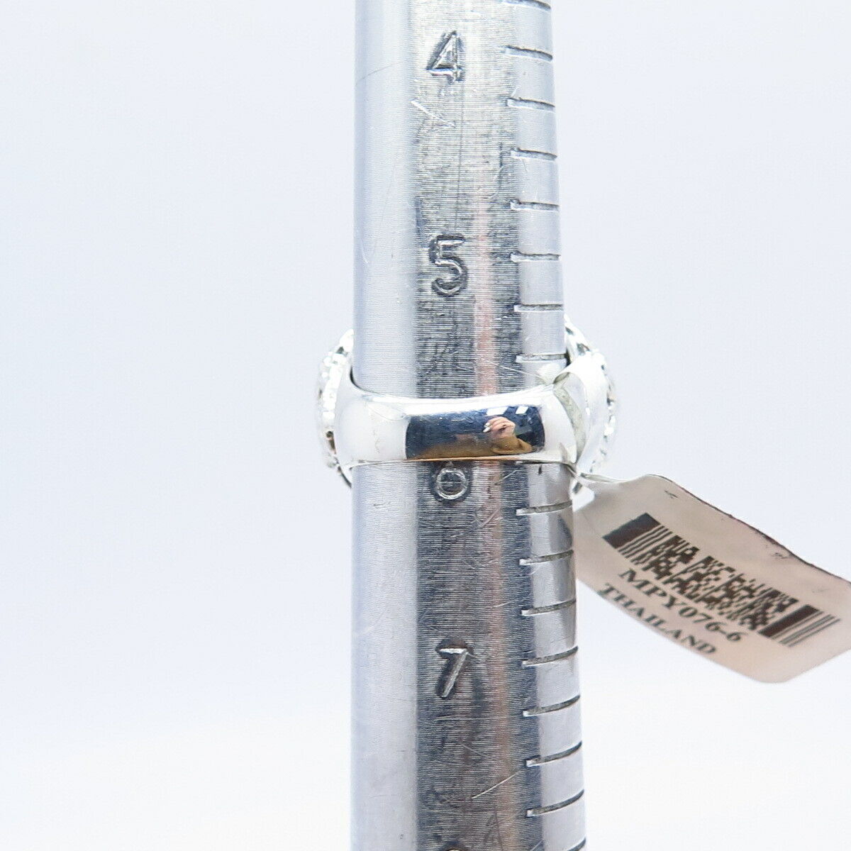 925 Sterling Silver Real Mother-of-Pearl Floral Domed Ring Size 5.75