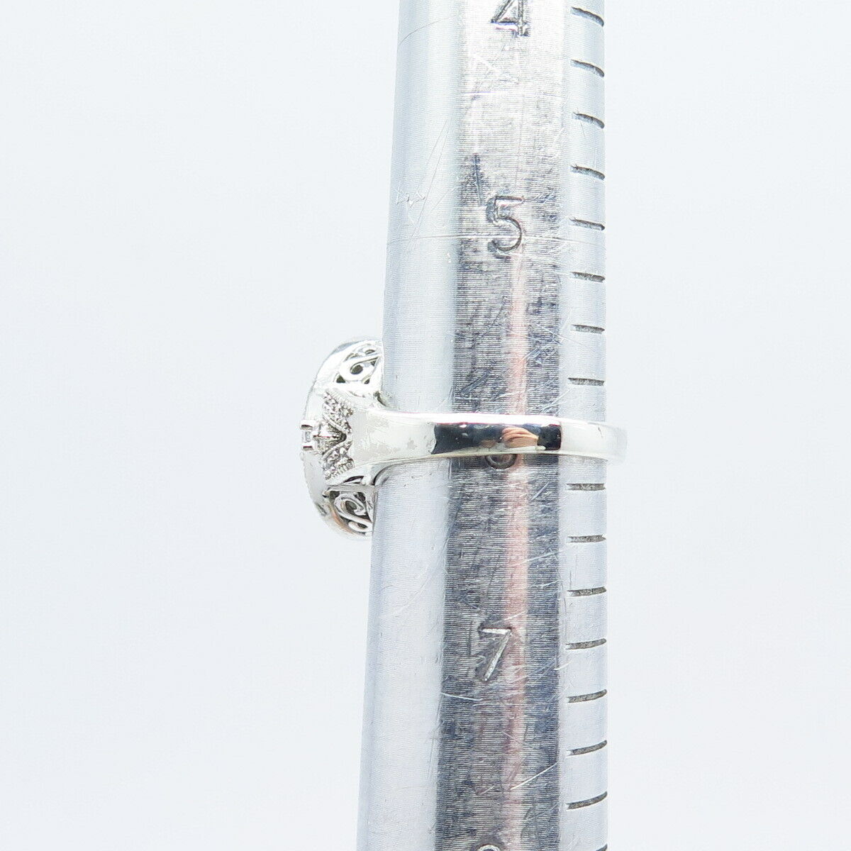 925 Sterling Silver Pave C Z Ring Size 6