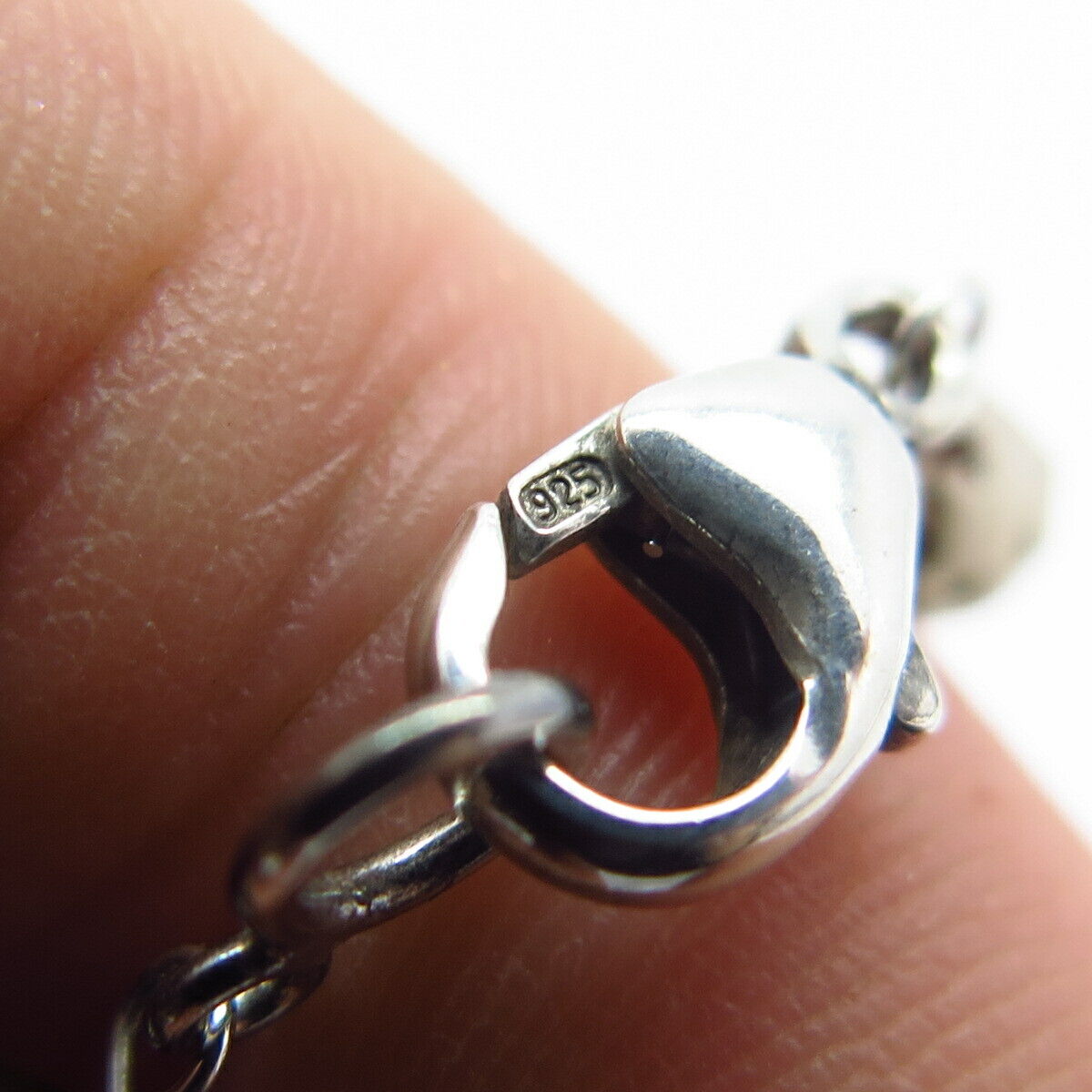 925 Sterling Silver Vintage Real Smoky Quartz & Agate Gem Ethnic Necklace 16"