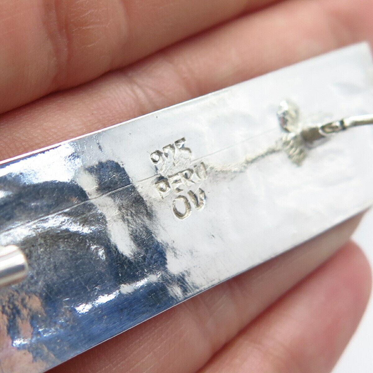 925 Sterling Silver Vintage Peru Tribal Pin Brooch