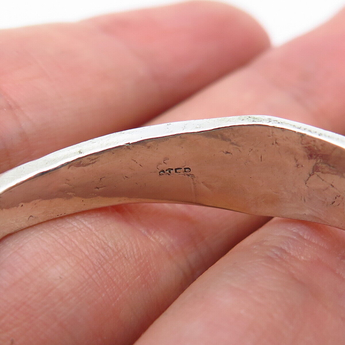 925 Sterling Silver Vintage "Mamadou" Adjustable Cuff Bracelet 6"