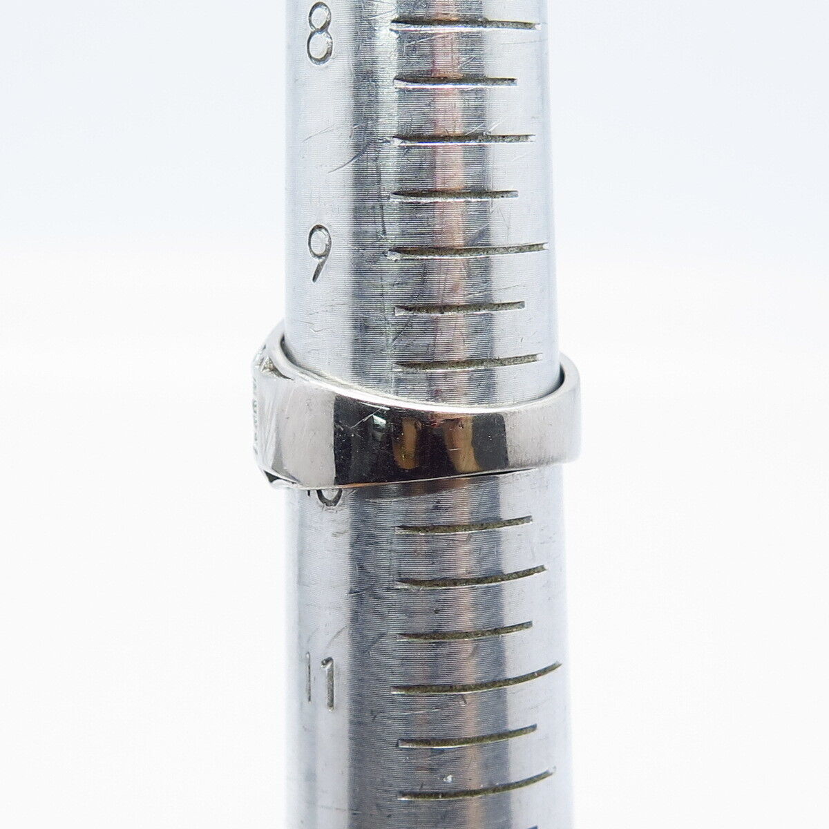 925 Sterling Silver Pave C Z Wide Ring Size 10