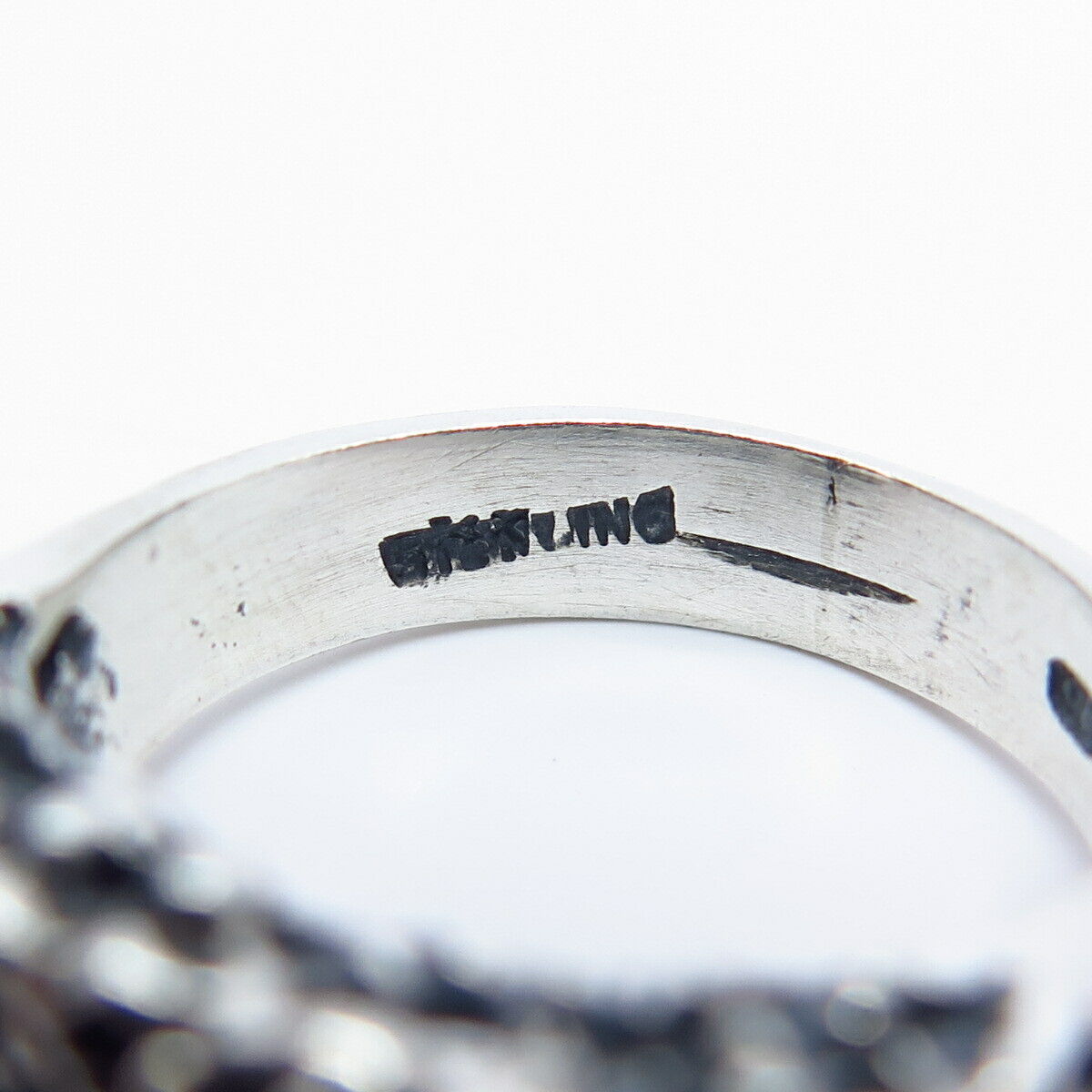 925 Sterling Silver Vintage Modernist Ring Size 8 3/4