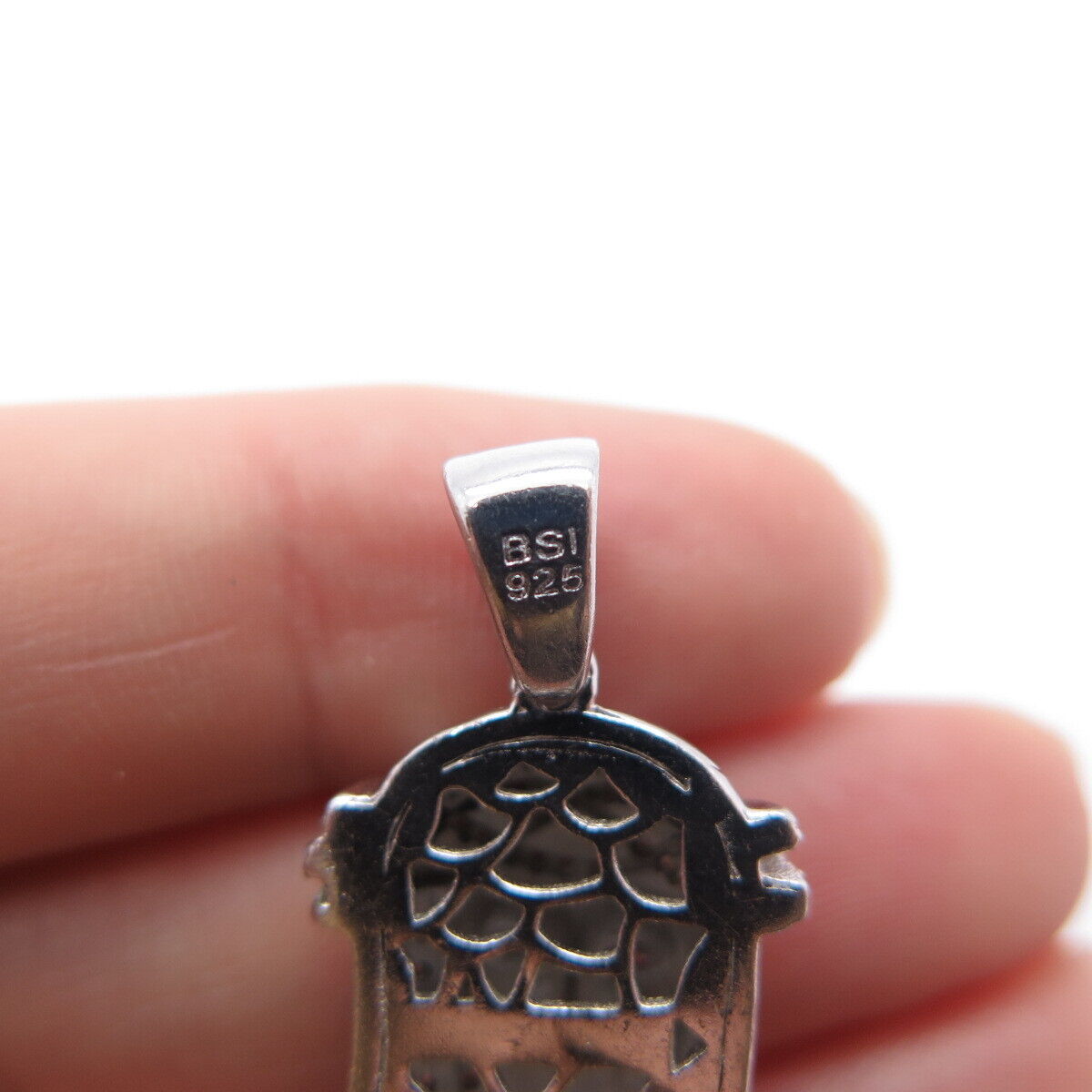 925 Sterling Silver BSI C Z Religious Jesus Face Pendant