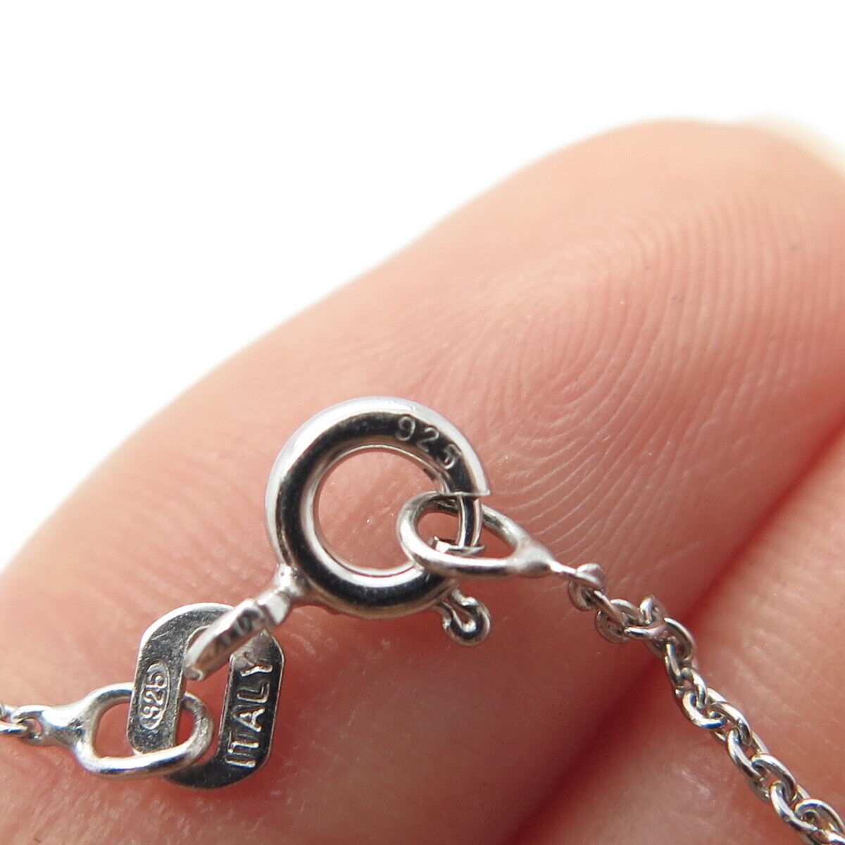 925 Sterling Silver Italy Circle Rolo Link Bracelet 7.25"