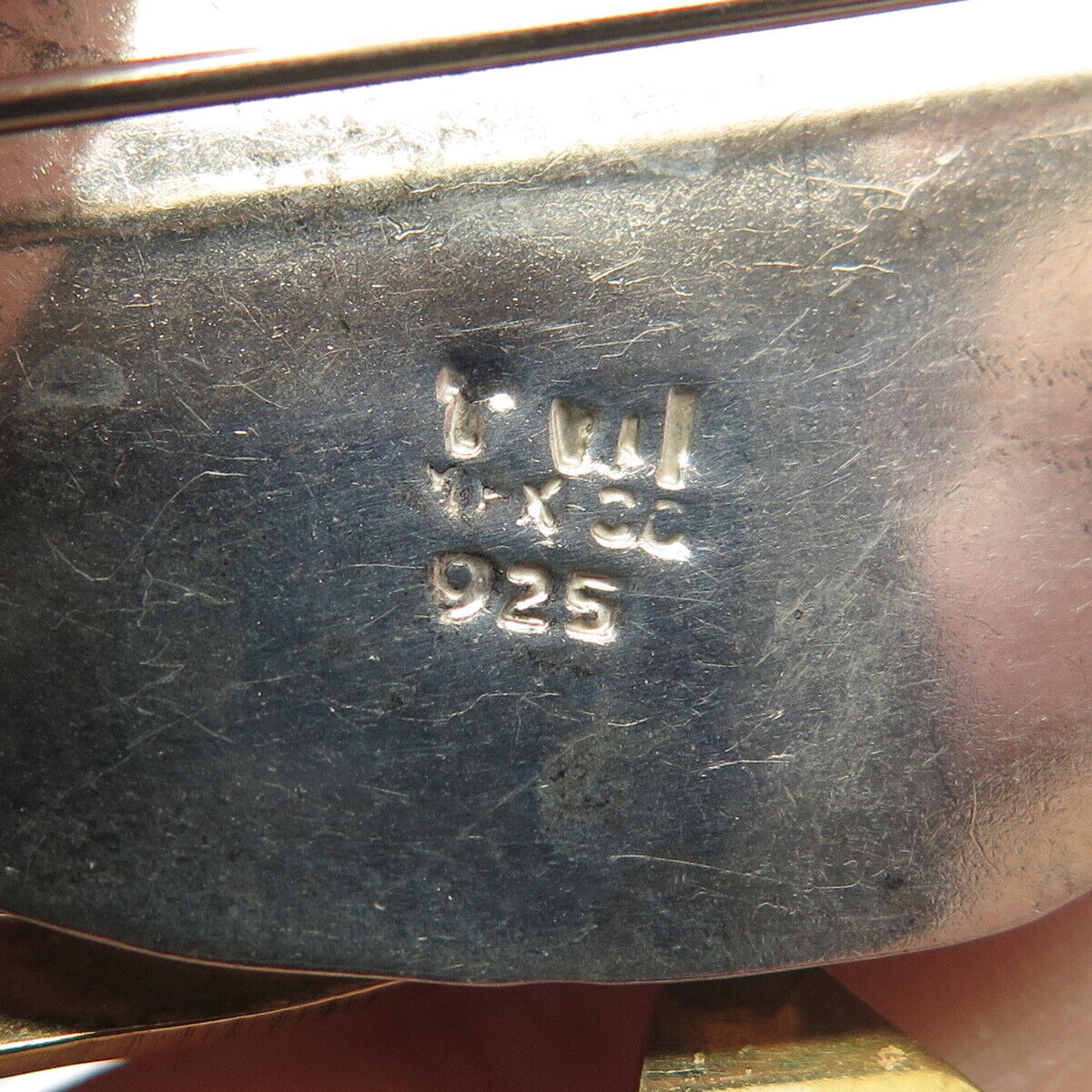 925 Sterling Silver 2-Tone Vintage Taxco Black Onyx Gem Grasshopper Pin Brooch