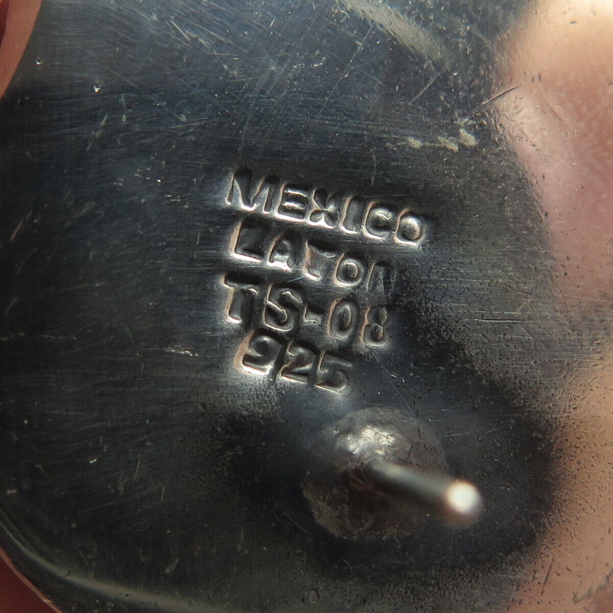 925 Sterling Silver 2-Tone Vintage Mexico Laton Ribbed Earrings