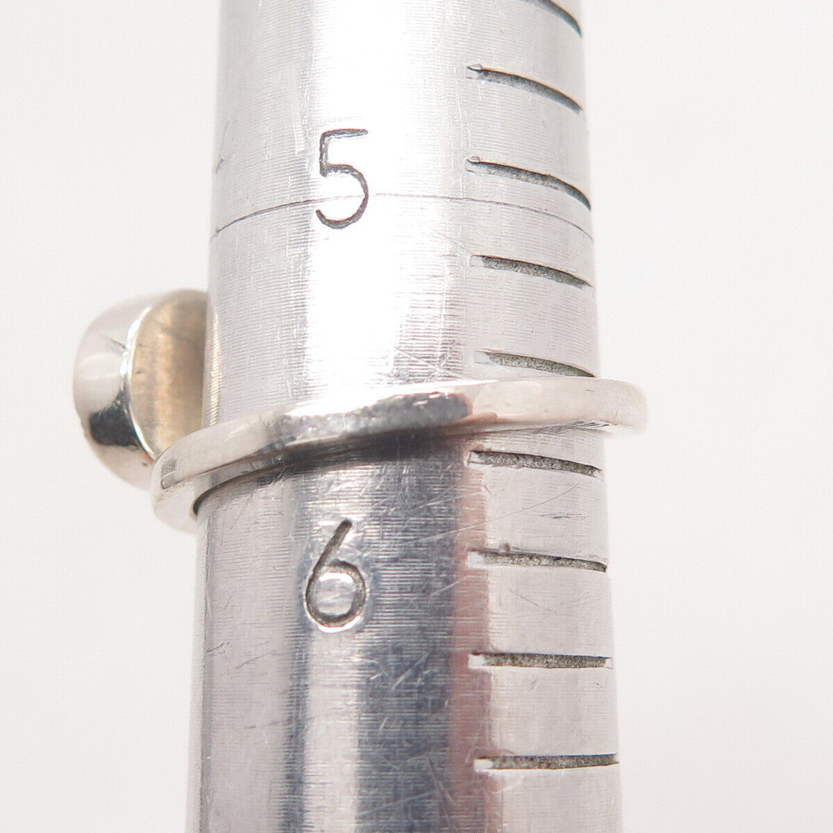 900 Silver Vintage Real Amethyst Gem Bypass Ring Size 5.5