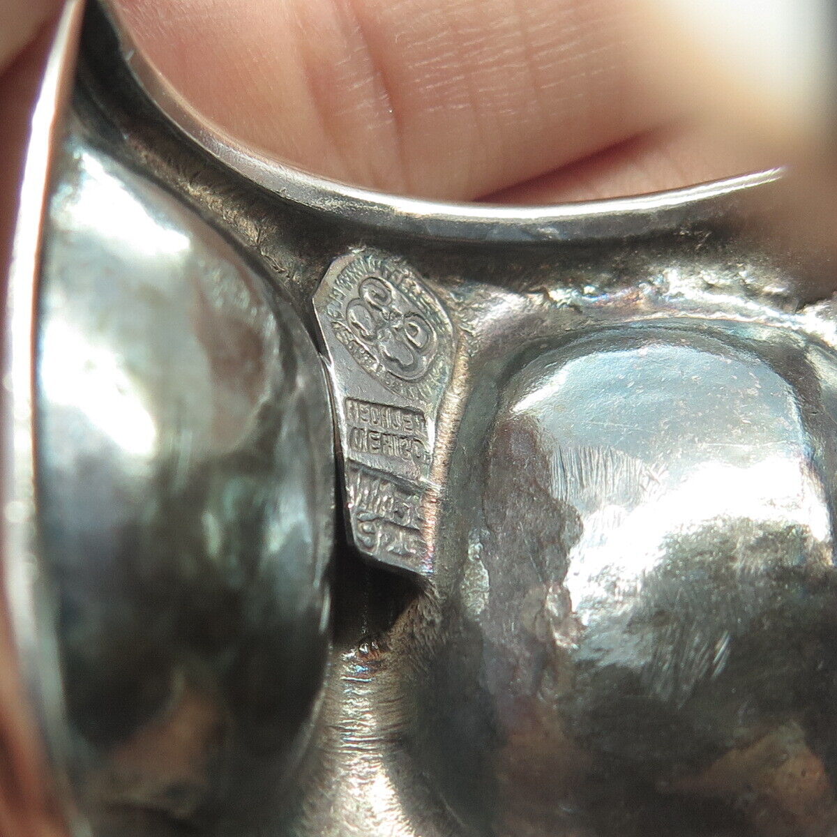 925 Sterling Silver Antique Mexico Los Ballesteros Adjustable Bracelet 5.75"