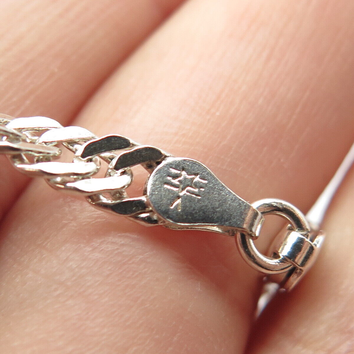 925 Sterling Silver Italy Cuban Chain Necklace 16"