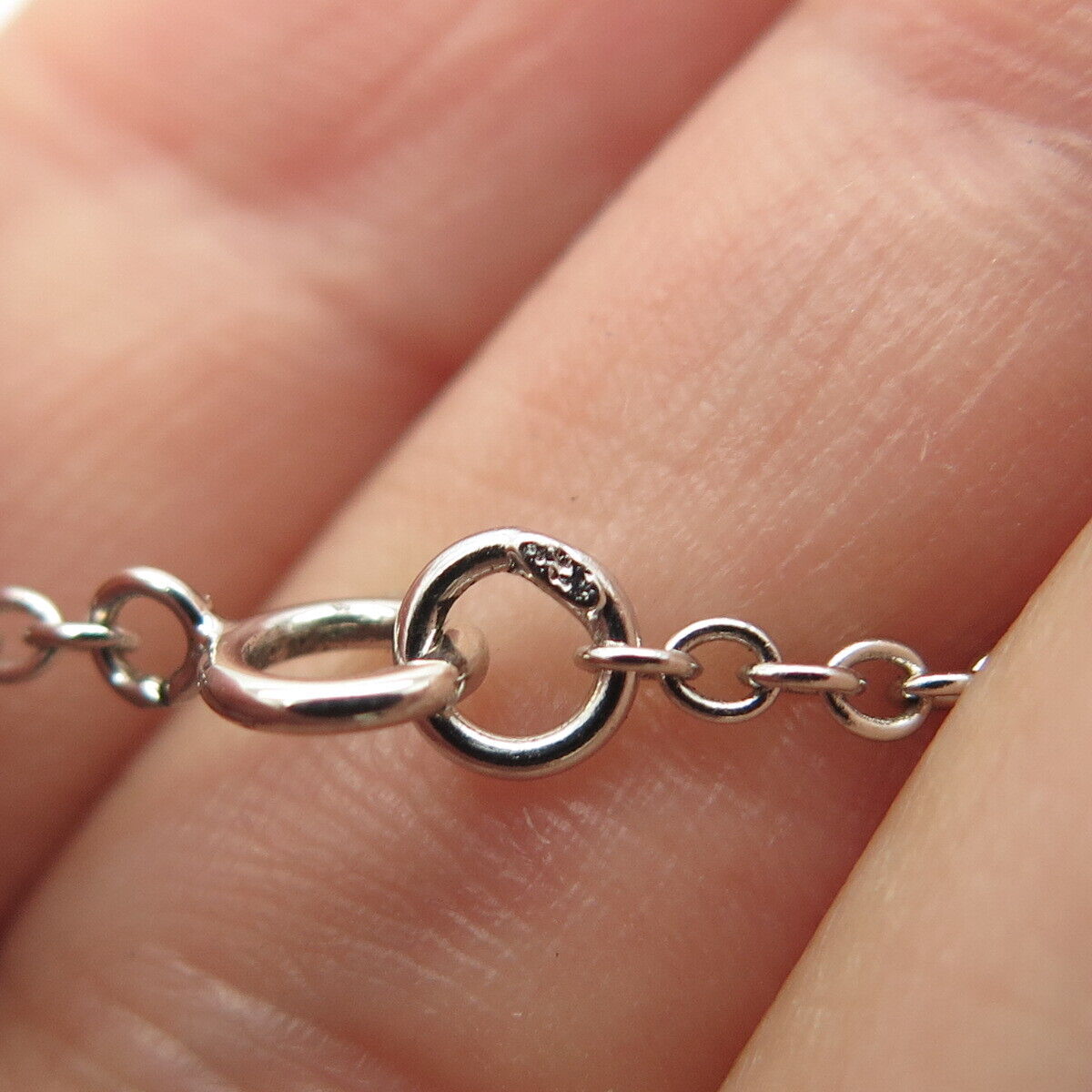 925 Sterling Silver Real Black Spinel Gem & C Z Butterfly Chain Necklace 16"