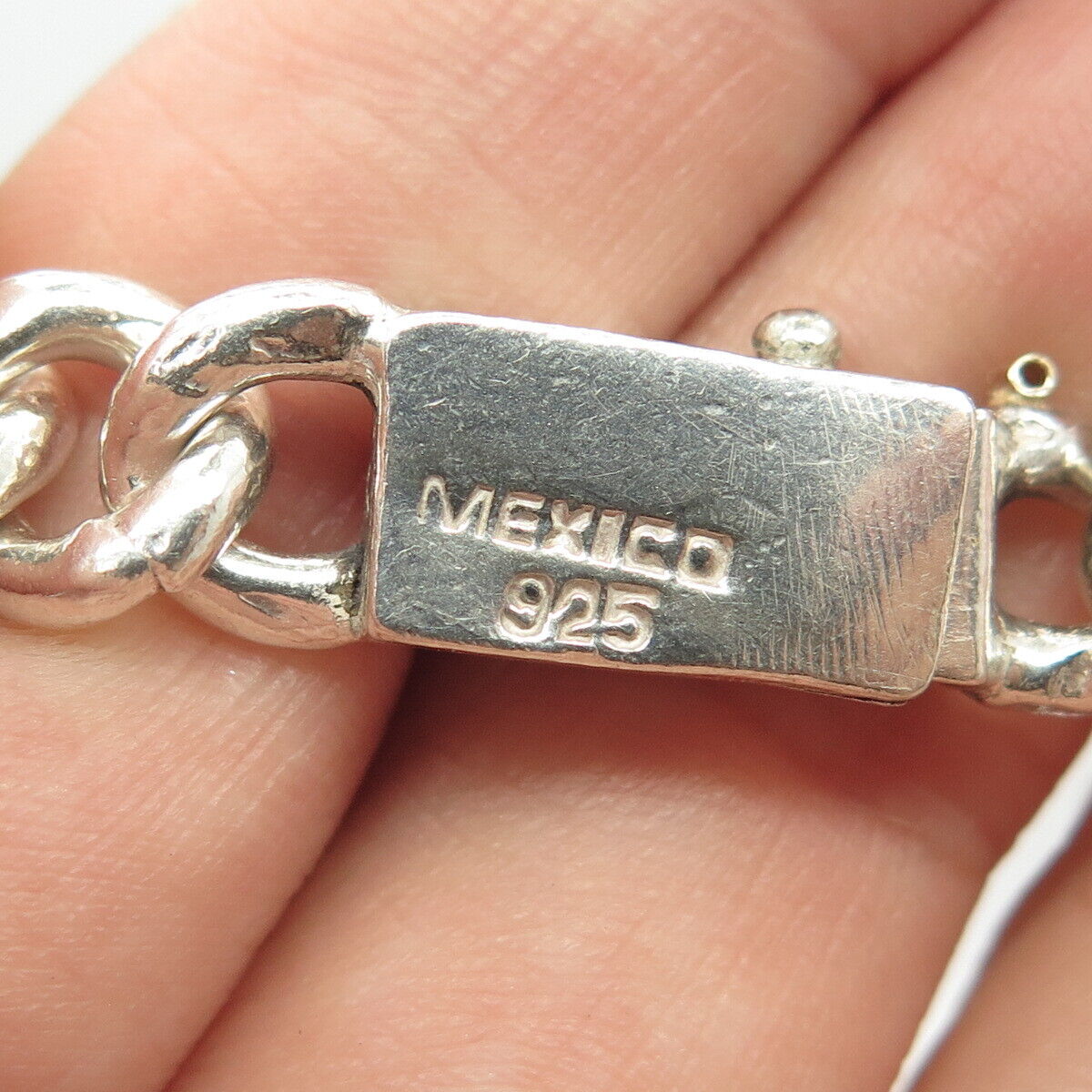 925 Sterling Silver Vintage Mexico Figaro Chain Necklace 20"