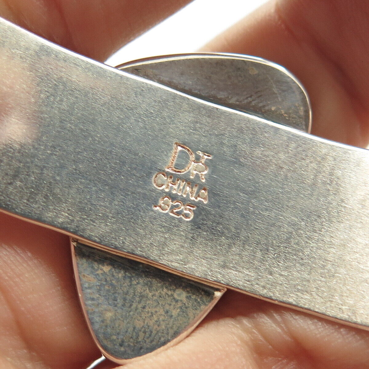 925 Sterling Silver Vintage Jay King Desert Rose Fossil Tribal Cuff Bracelet 7"