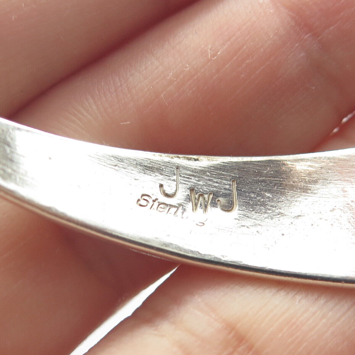 925 Sterling Silver Vintage Jeanette Walker Jewellery Artisan Cuff Bracelet 7.5"