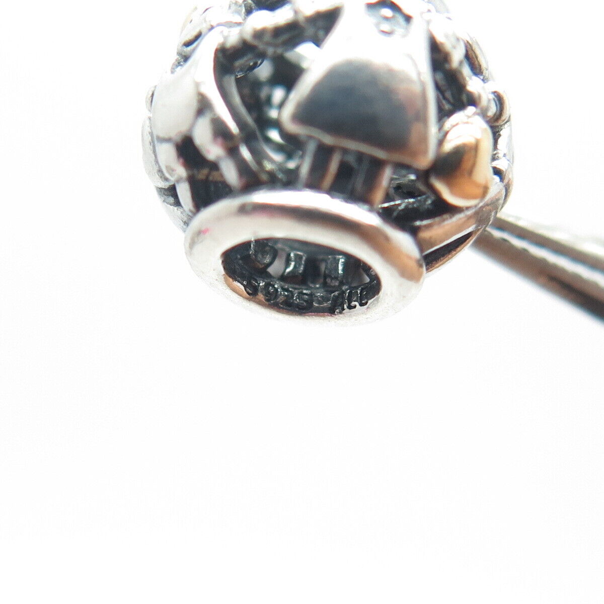 925 Sterling Silver & Gold Pandora Family Forever Bead Charm