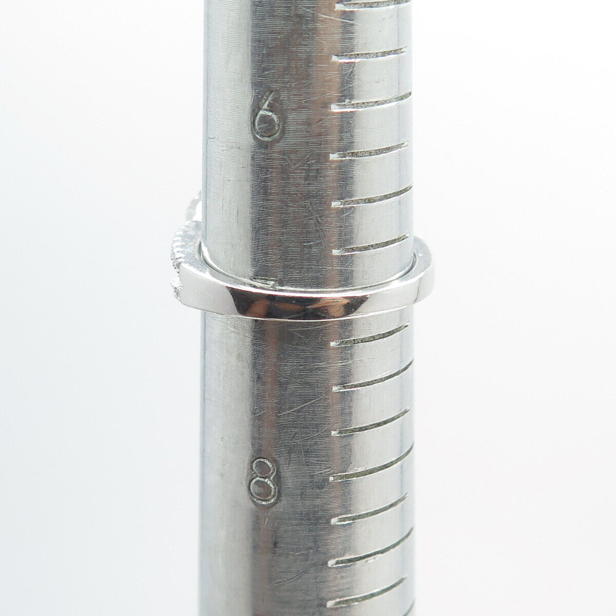 925 Sterling Silver Real Amethyst Gemstone & C Z Ring Size 7