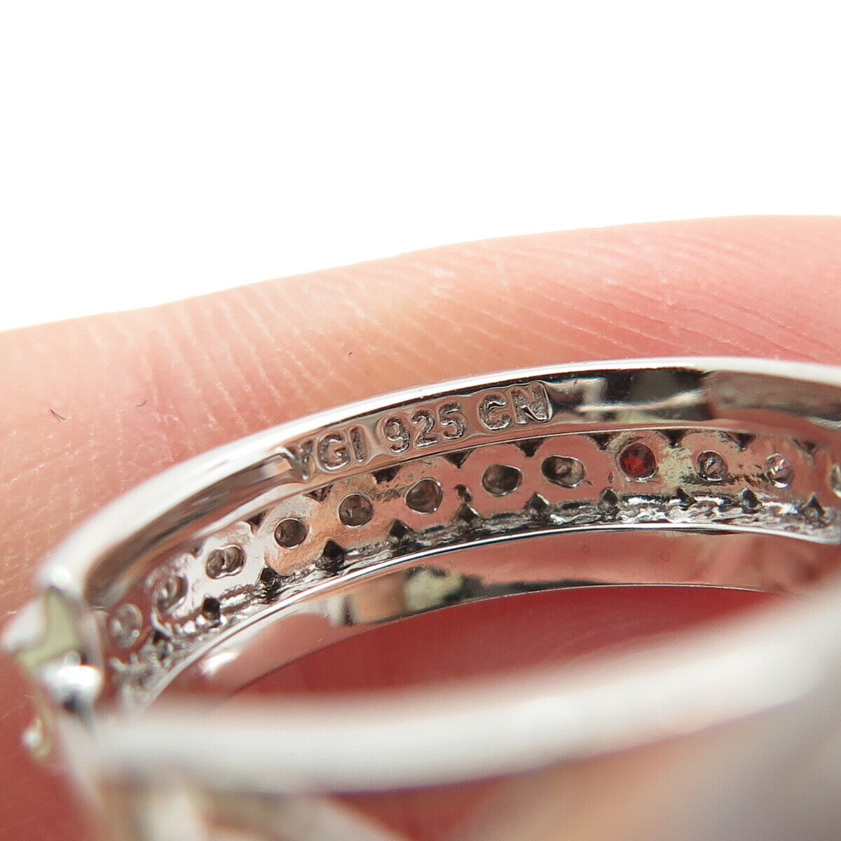 925 Sterling Silver 2-Tone Round-Cut Shaped C Z Huggie Earrings