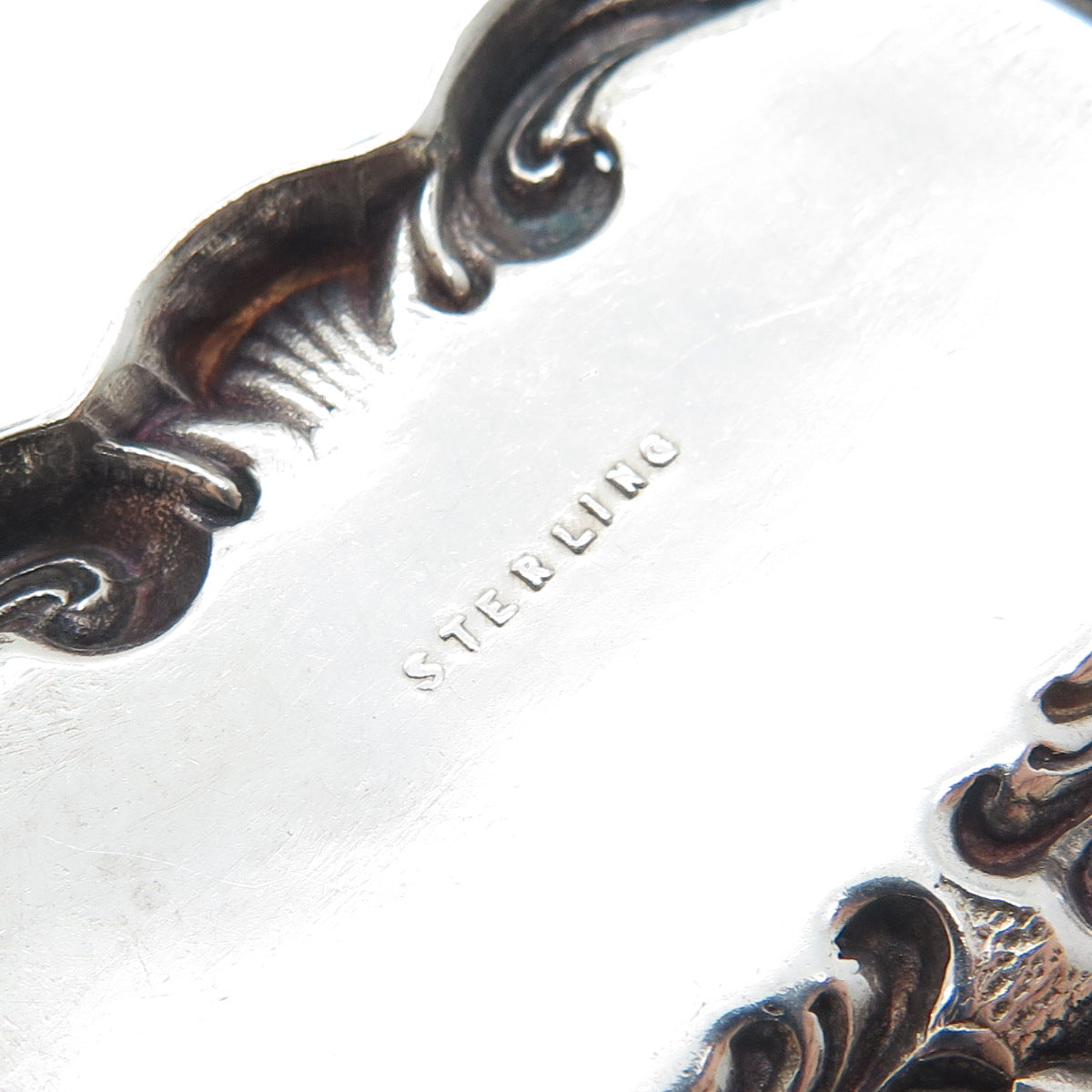 925 Sterling Silver Antique Art Deco Scotch Repousse Bottle Tag