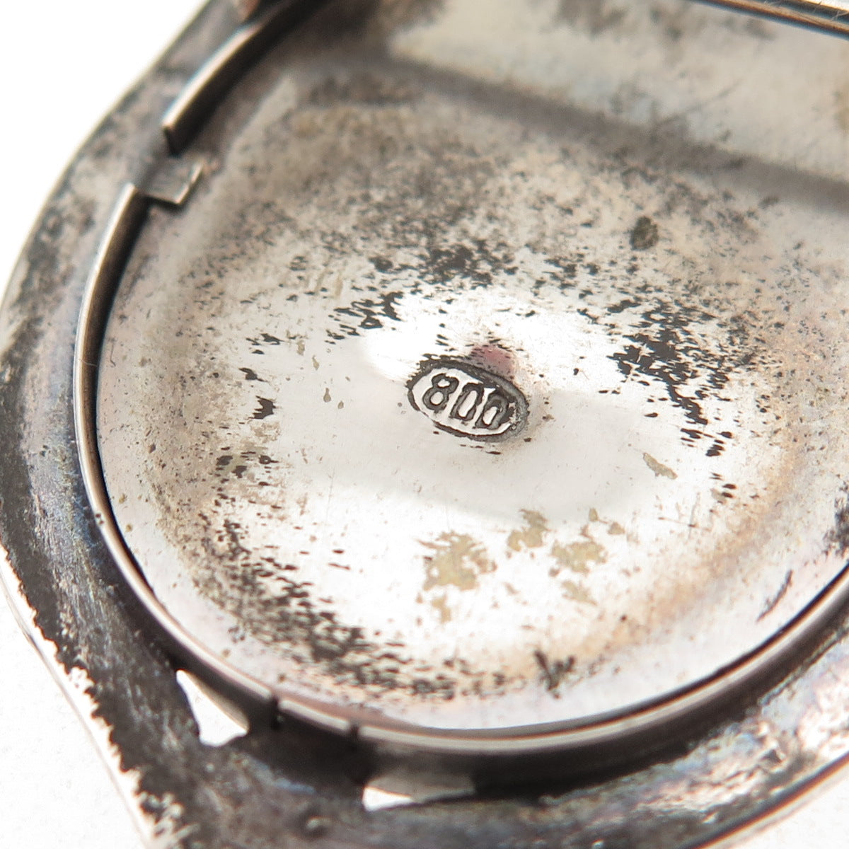 800 Silver Antique Faux Pearl Real Marcasite Portrait Brooch (missing 1 pearl)