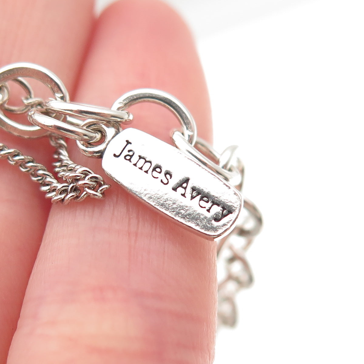 James Avery 925 Sterling Silver Vintage Cable Link Bracelet 8"