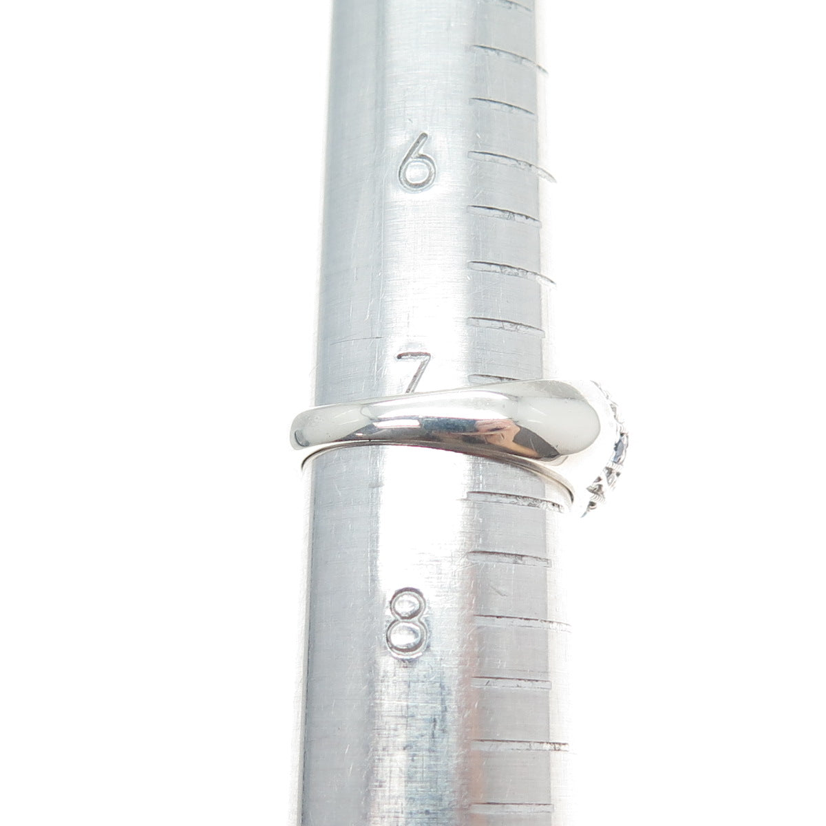 BGE BRADFORD 925 Sterling Silver Round-Cut C Z Sparkle Ring Size 7.25