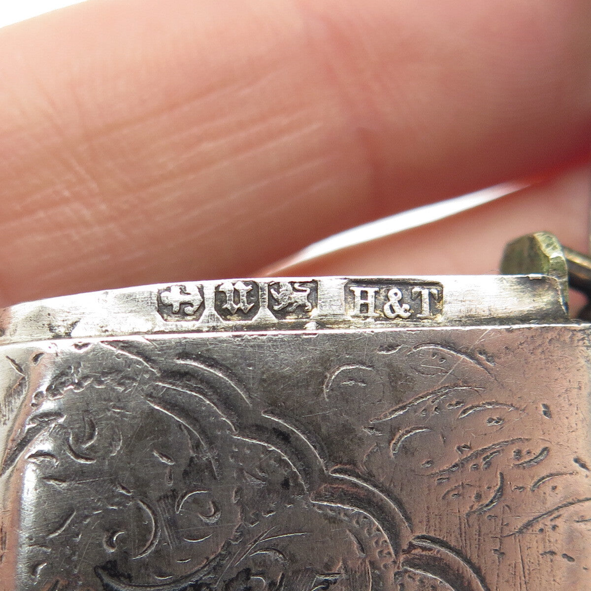 HILLIARD & THOMASON 925 Sterling Silver Antique 1894 Birmingham Vesta Match Case