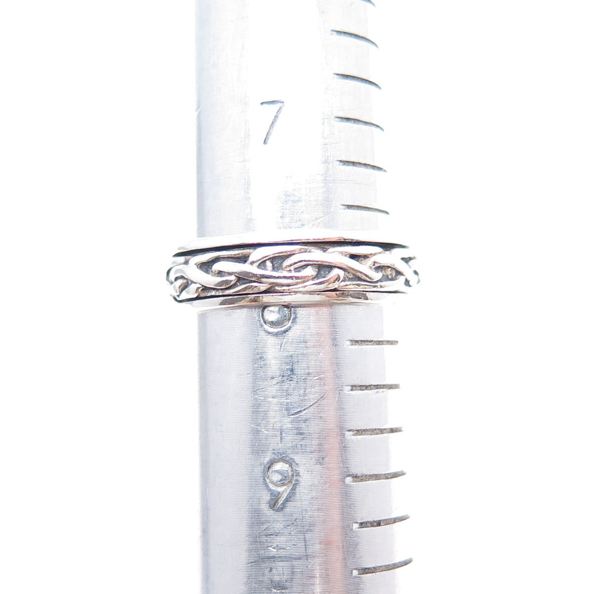 PETER STONE 925 Sterling Silver Vintage Celtic Knot Oxidized Band Ring Size 8