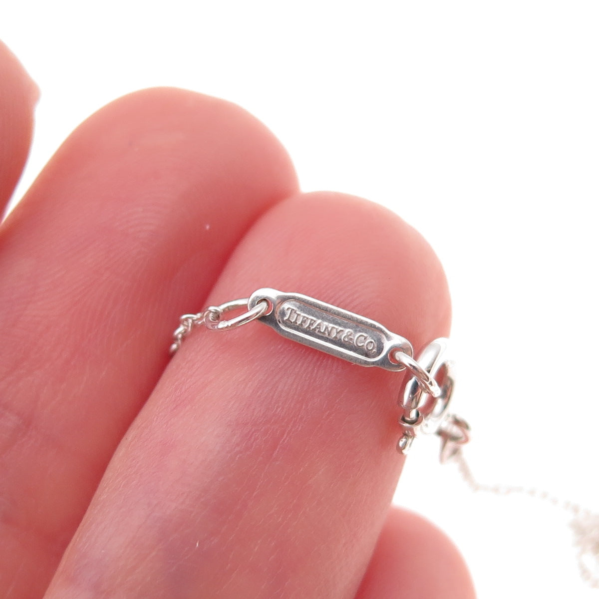 Tiffany & Co. Sterling Silver Vintage Real Pearl Floral Cable Chain Necklace 16"