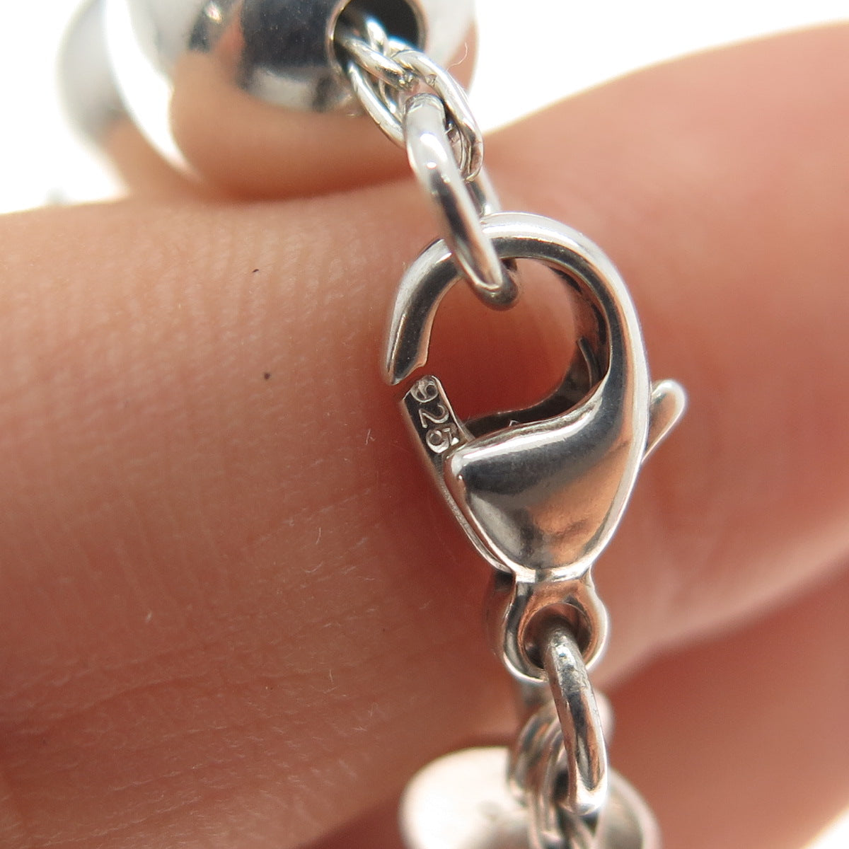TIFFANY & CO 925 Sterling Silver Vintage HardWear Ball Beaded Link Bracelet 6.5"