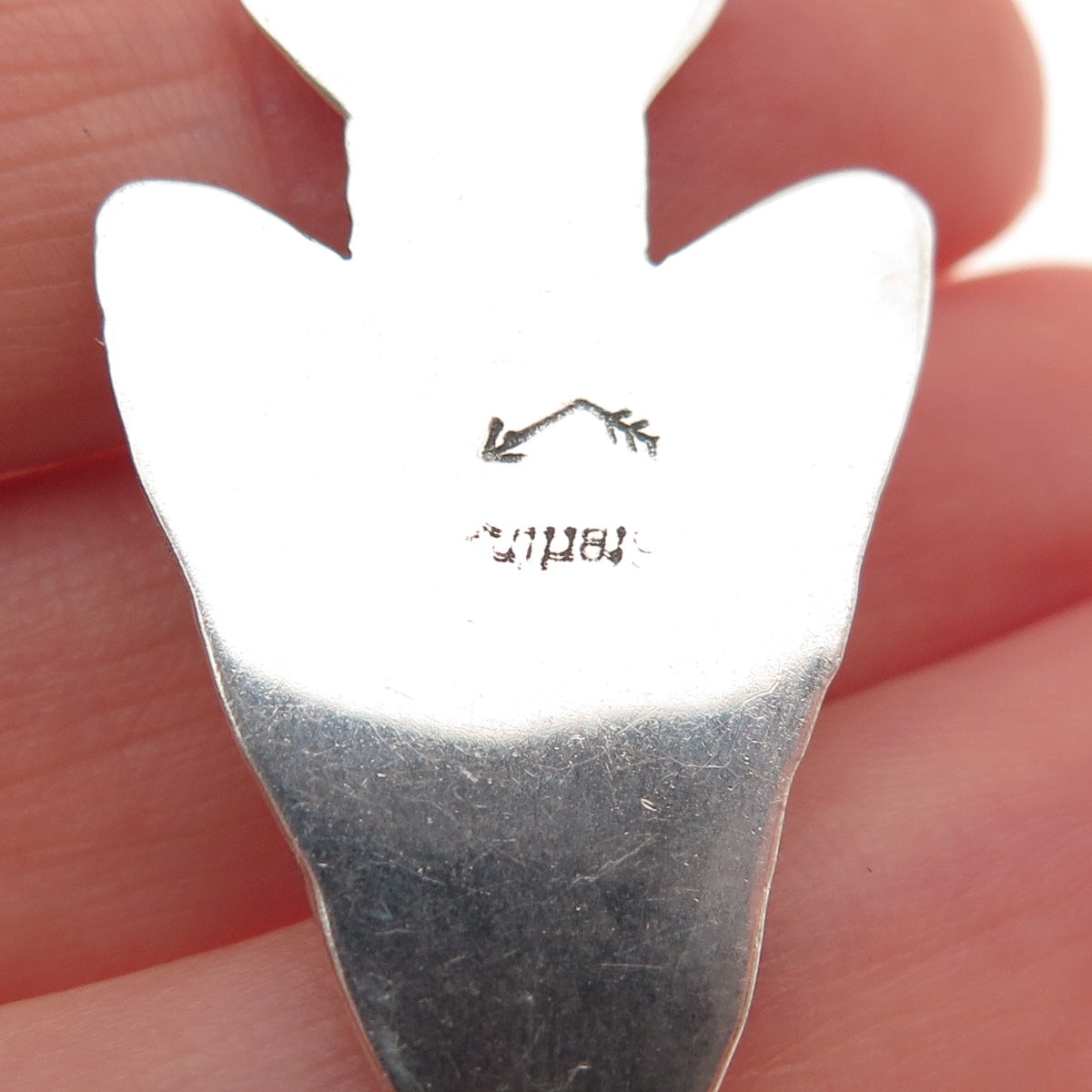 Kay Johnson Anglo Old Pawn 925 Sterling Vintage Turquoise Arrow Charm Pendant